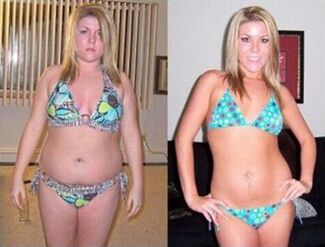 Avant et après avoir perdu 6 kg avec le régime pastèque